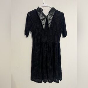 Killstar Black Mini Dress with Satin Accents